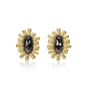 Todd Reed stud earrings in 18ky gold, sterling silver, and fancy cut diamonds (~4.29ct)
